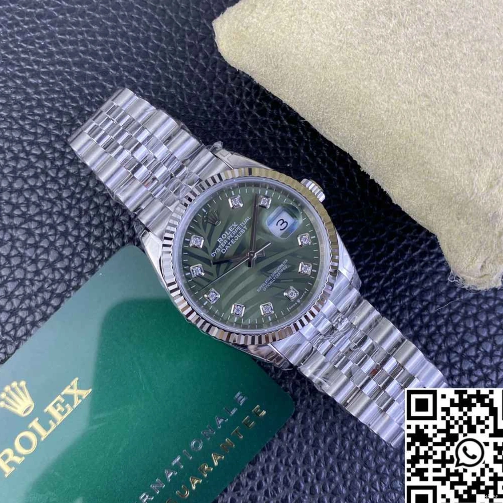 Dial Diamond Rolex Green Hourmarker M126234 Steel Factory Clean Datejust Motif 36MM Stainless 0520